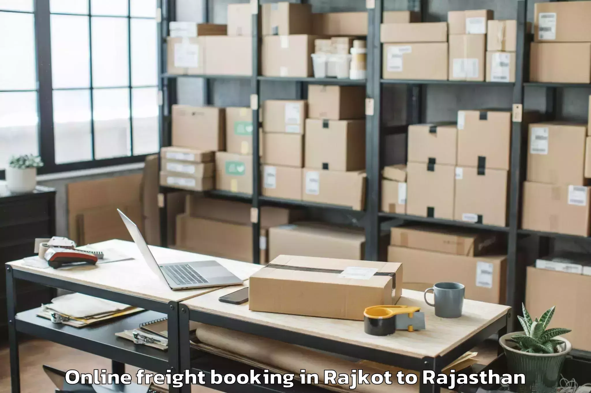 Book Rajkot to Bandikui Online Freight Booking